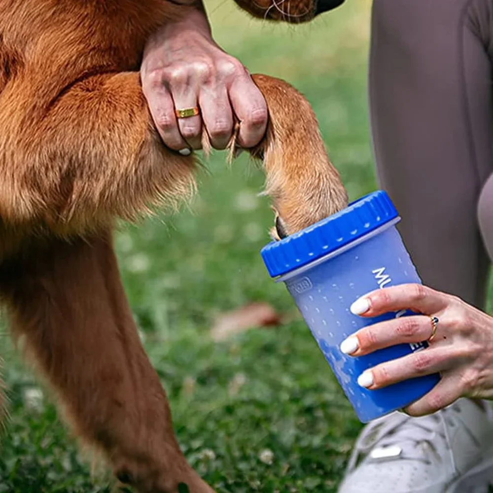 New Medium Mudbuster Dog Paw Cleaner and Silicon Pet Brush + FREE Toy Bundle